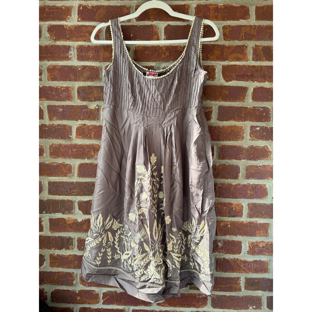 Yoana‎ baraschi lilac embroidered dress size 4